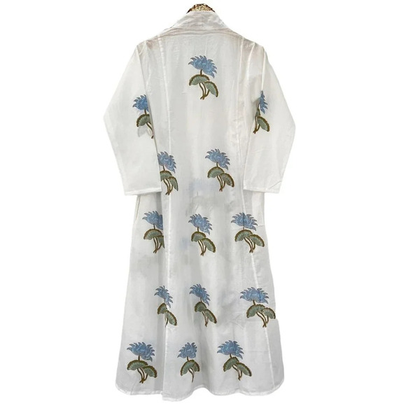 Cotton Hand Block Print Floral Maxi Dress - Picture 5 of 6